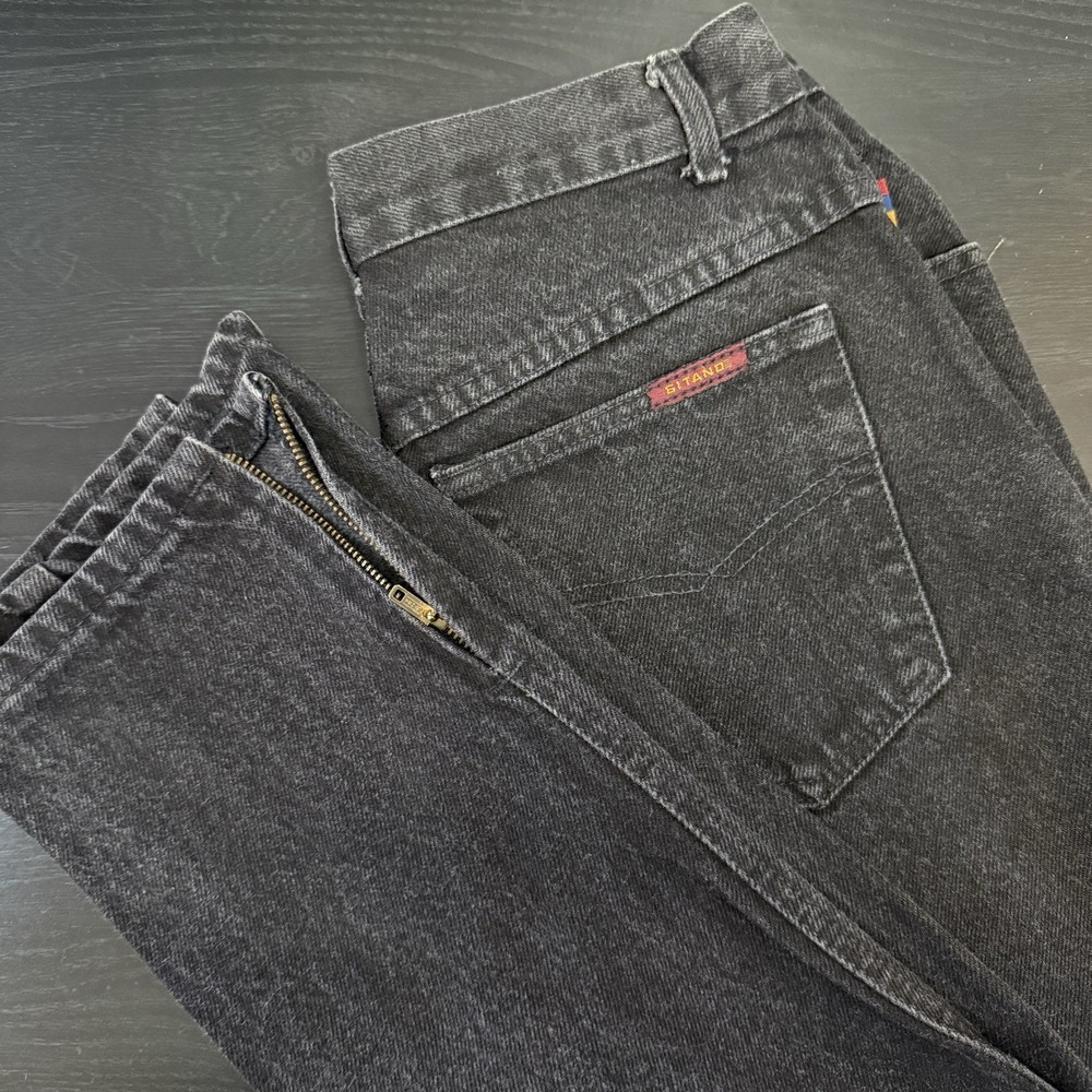 Vintage Jeans‎ 80s Gitano Women 10 26x28 Black 100% Cotton Ankle Zipper Tapered